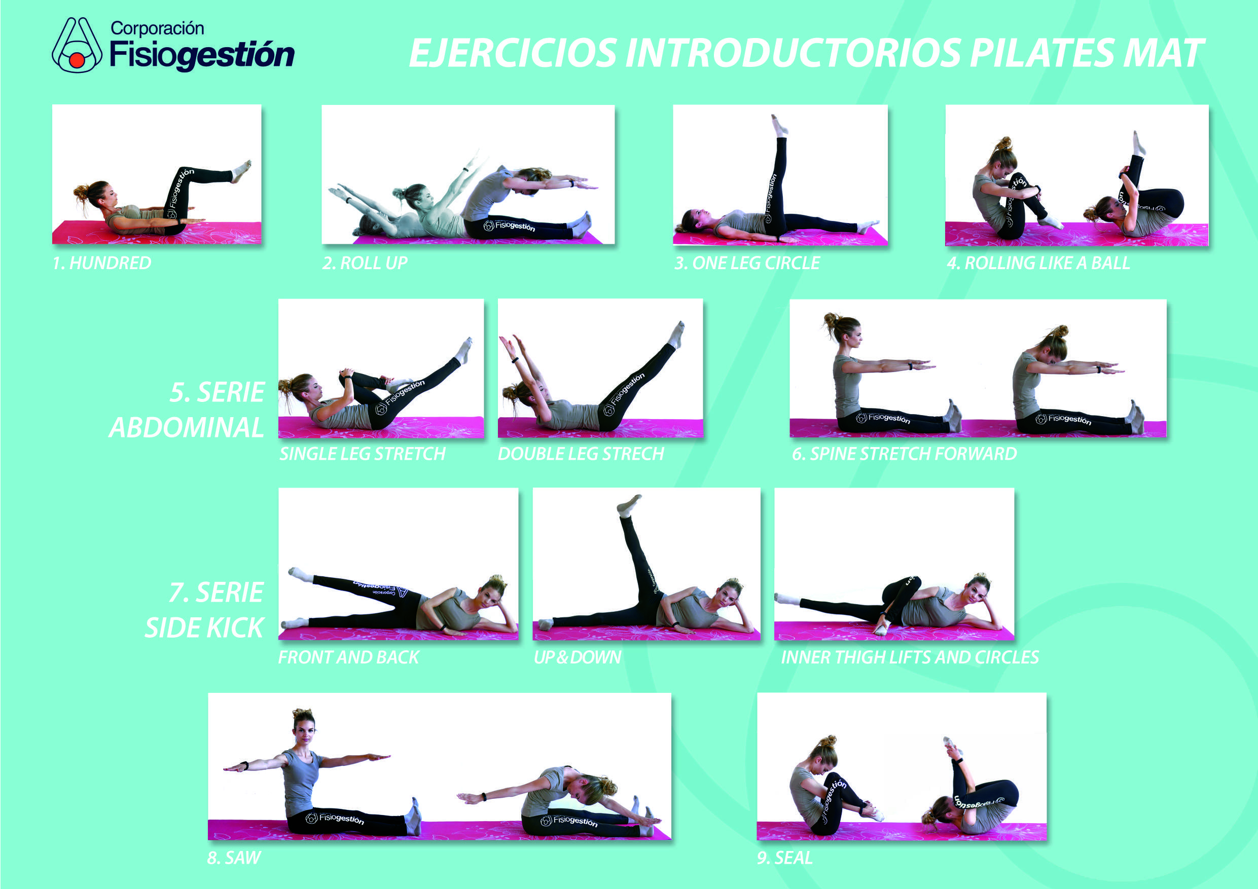 Ejercicios introductorios de Pilates- Corporación Fisiogestión